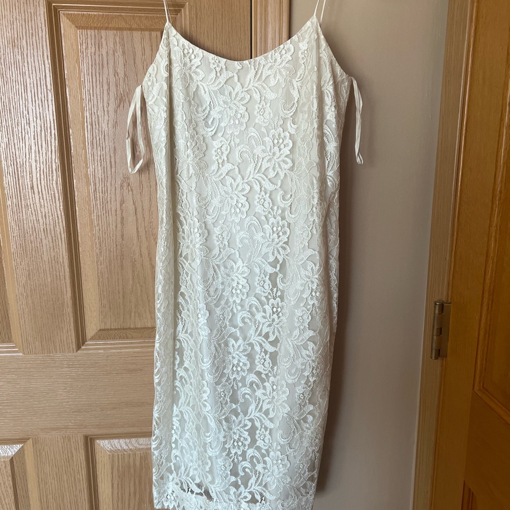 Ralph Lauren Cream Strapless Lace Dress